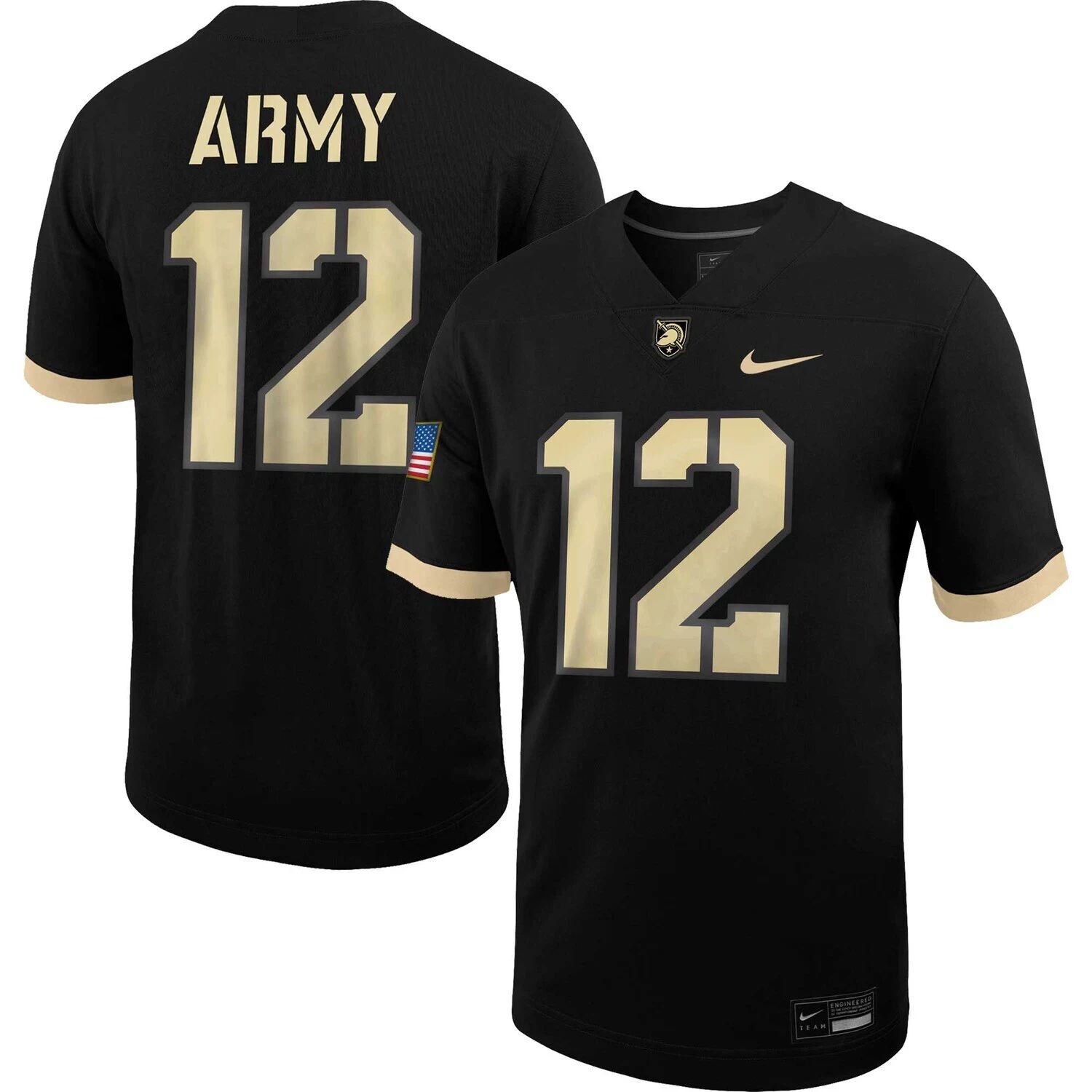 

Мужская футбольная майка #12 Black Army Black Knights Untouchable Nike