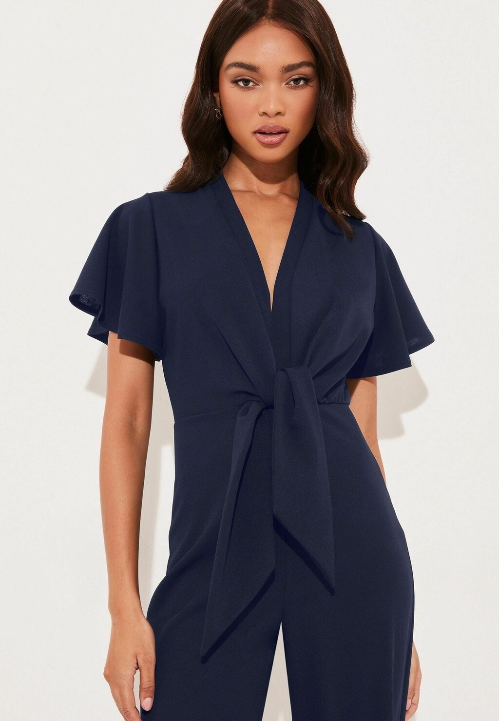 

Комбинезон Flutter Sleeve V Neck Front Wide Leg Regular Lipsy, синий