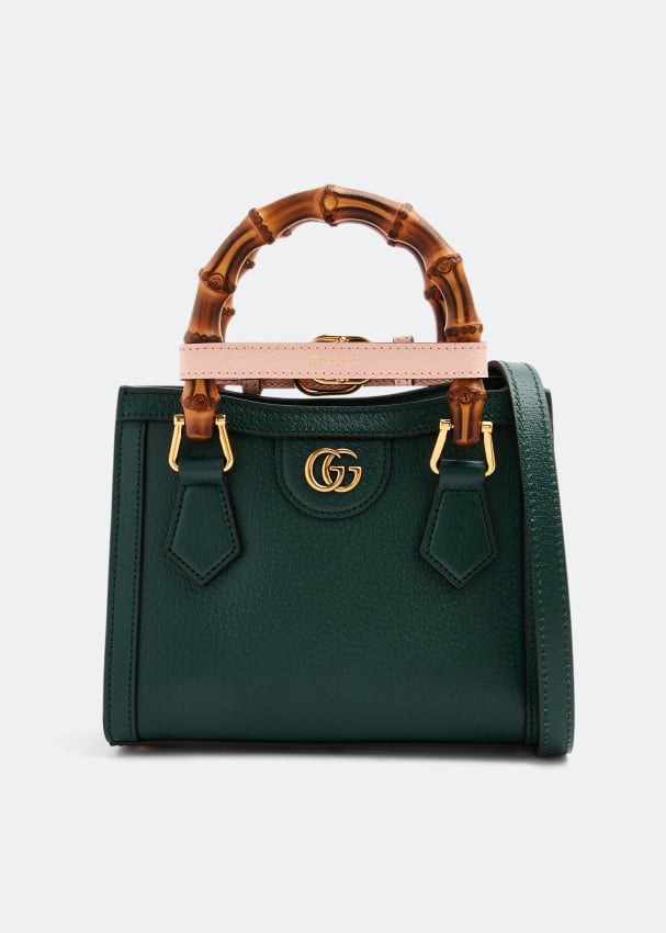 Сумка-тоут Gucci Diana Mini, зеленый узкий кожаный ремень с переплетением g gucci розовый