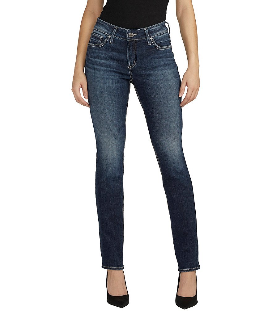 Прямые джинсы со средней посадкой Silver Jeans Co. Elyse, синий
