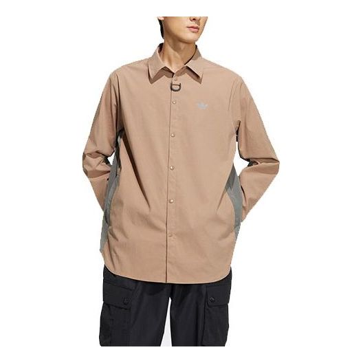 Рубашка adidas Solid Color Sports Long Sleeves Shirt Brown, мультиколор solid color long sleeves
