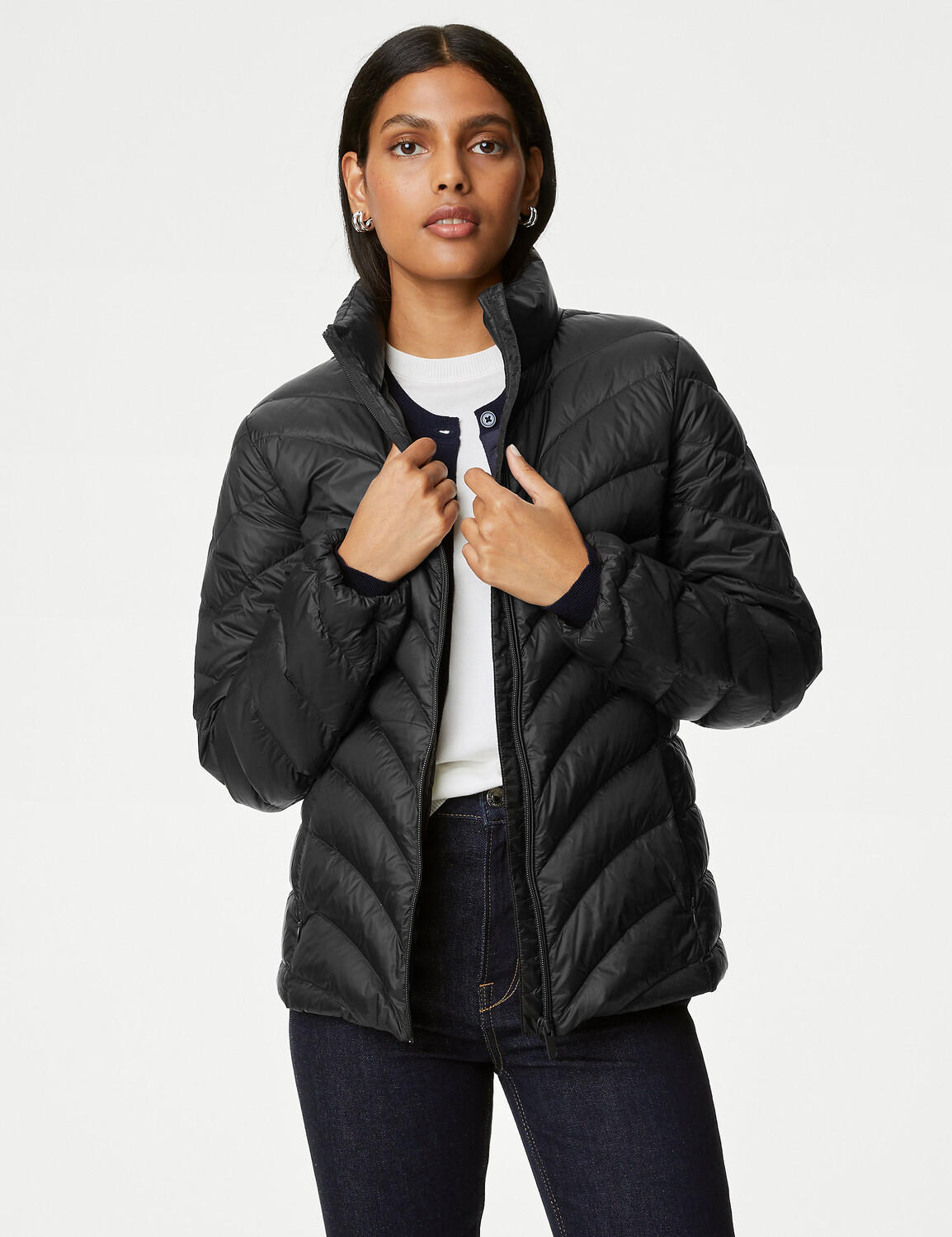 

Пуховик Feather & Down Packaway Marks & Spencer, черный