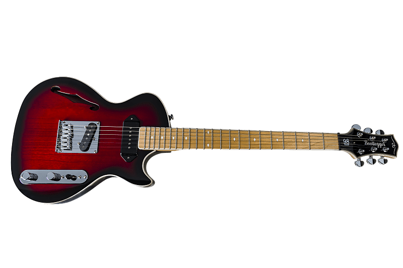 Электрогитара BootLegger Guitar Single Barrel 2021 Red Burst Custom Case & Flask P90 & Single Coil