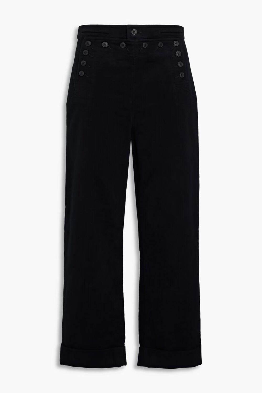 

Укороченные брюки прямого кроя из хлопка и молескина Tory Burch, черный