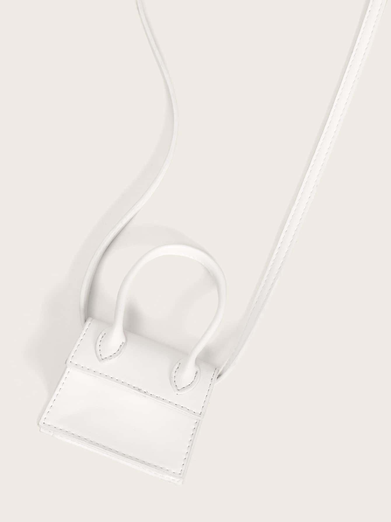 Мини-минималистичная сумка-саквояж, белый