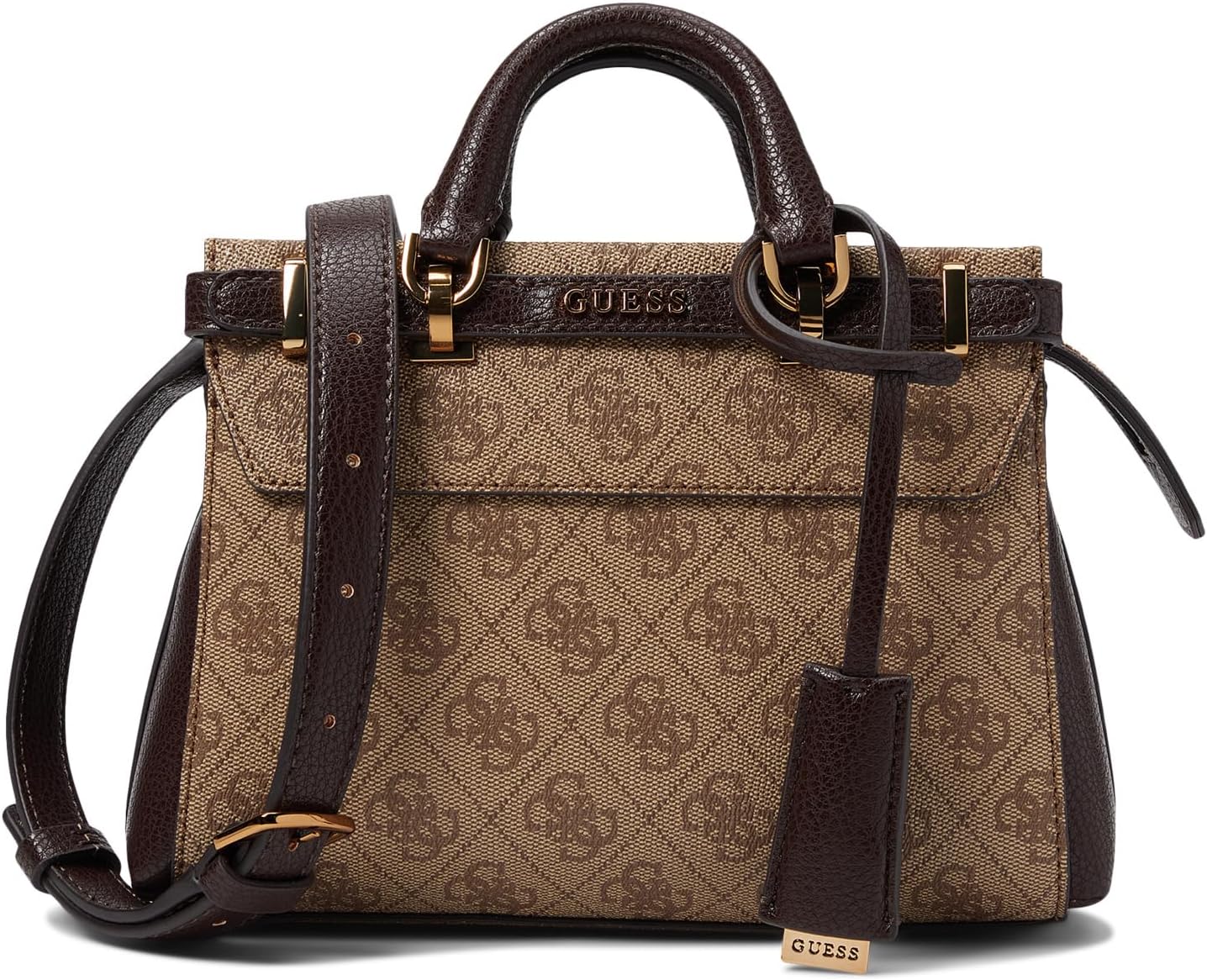 

Мини-сумка Sestri с логотипом GUESS, цвет Latte Logo/Brown