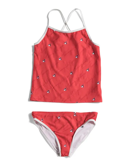 

Раздельный купальник танкини в тон для девочек Tommy Hilfiger, красный