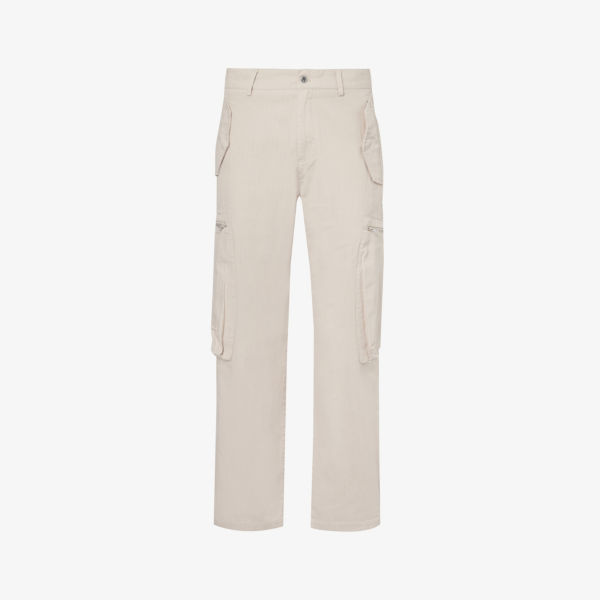 цена Хлопковые брюки свободного кроя с карманами workshop Represent, цвет cashmere