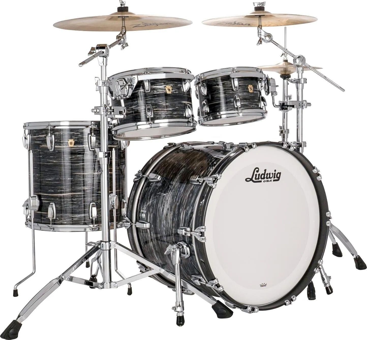

Новый набор из 4 ракушек Ludwig Legacy Maple — Vintage Black Oyster