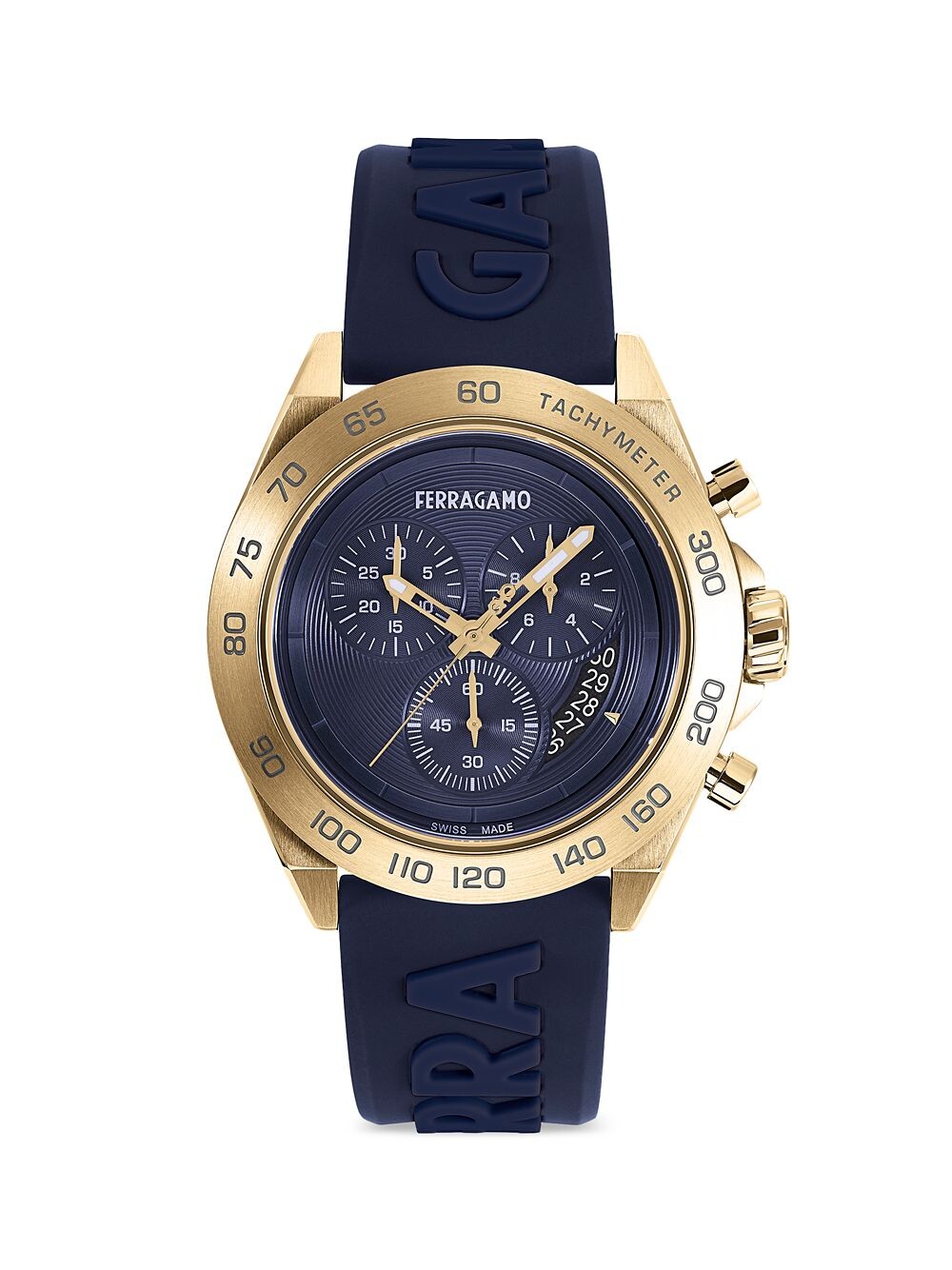 

Часы Urban Chrono IP с корпусом из желтого золота и силиконовым ремешком FERRAGAMO, золотой