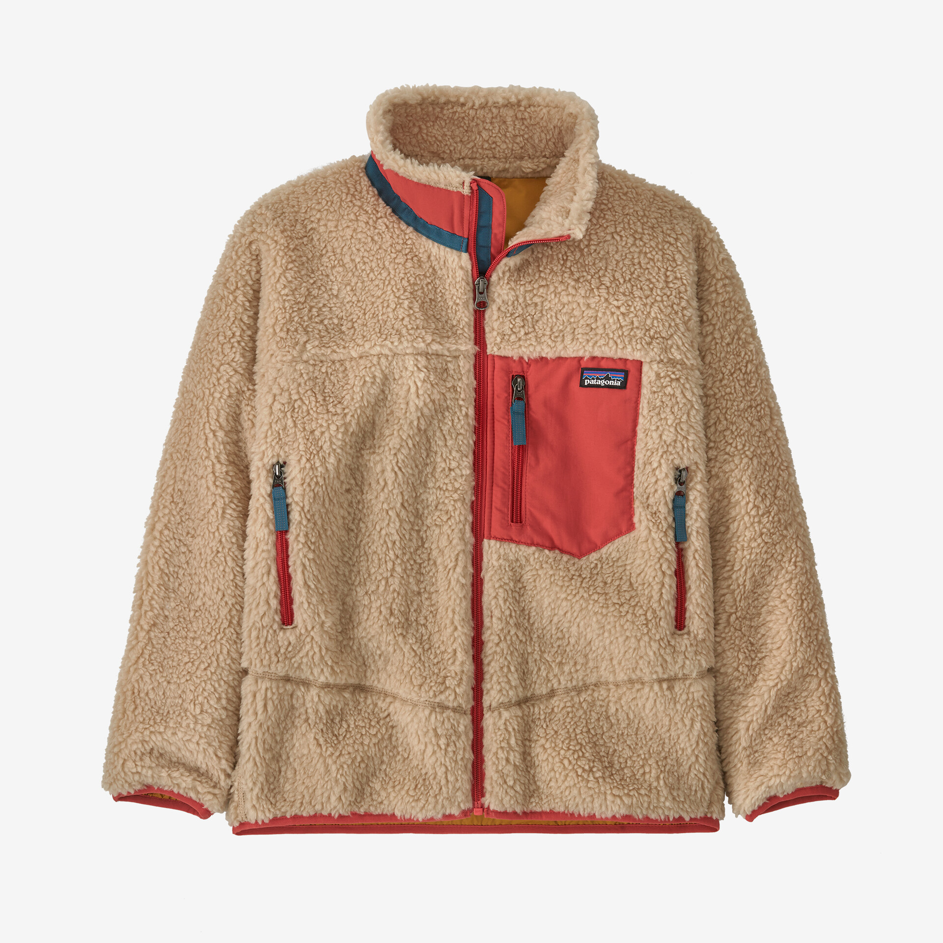 Детская флисовая куртка Retro-X Patagonia, цвет Dark Natural w/Sumac Red