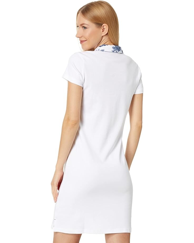 

Платье U.S. POLO ASSN. Split-Neck Floral Collar Dress, белый