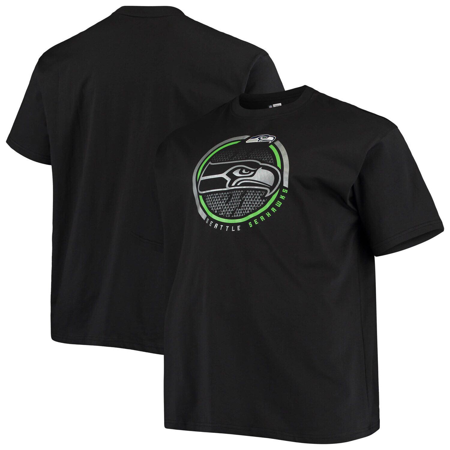 

Мужская черная футболка с логотипом Seattle Seahawks Big & Tall Color Pop Fanatics, Черный