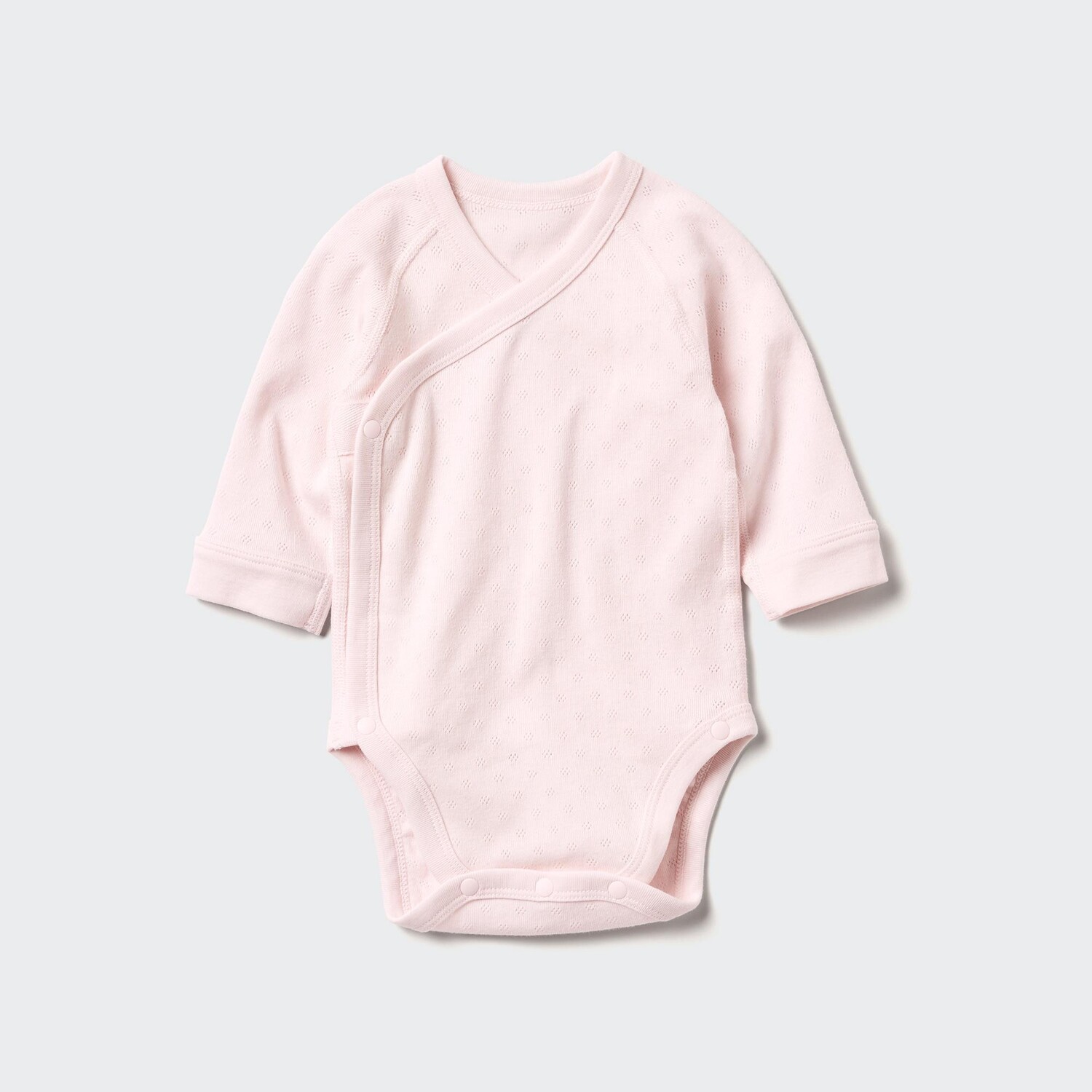 

Боди с кружевом, длинными рукавами и вырезом спереди UNIQLO, розовый