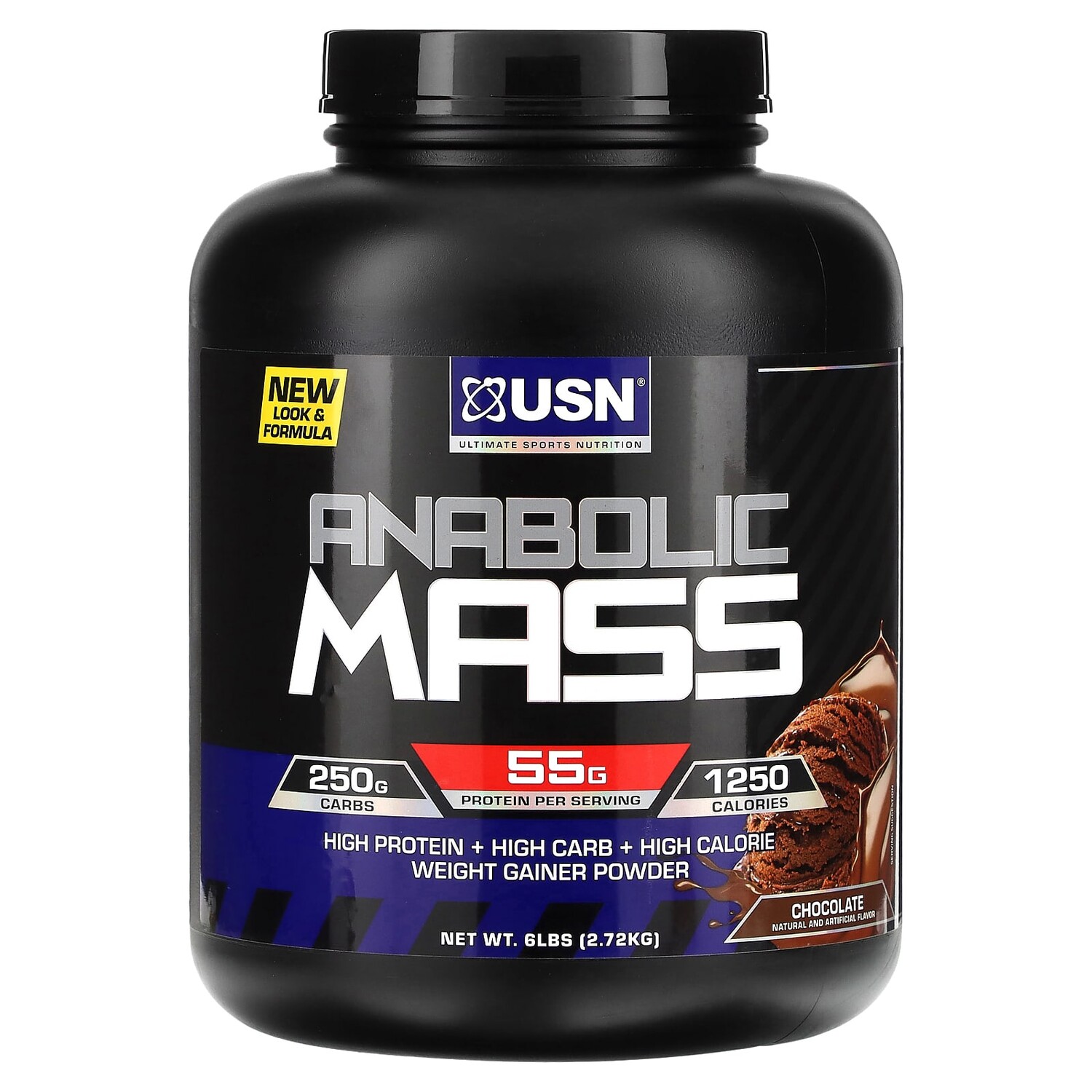 

Anabolic Mass, шоколад, 2,72 кг (6 фунтов), USN