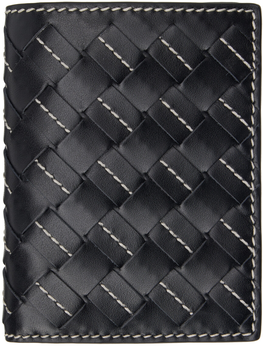 

Черный кошелек двойного сложения Intrecciato Bottega Veneta