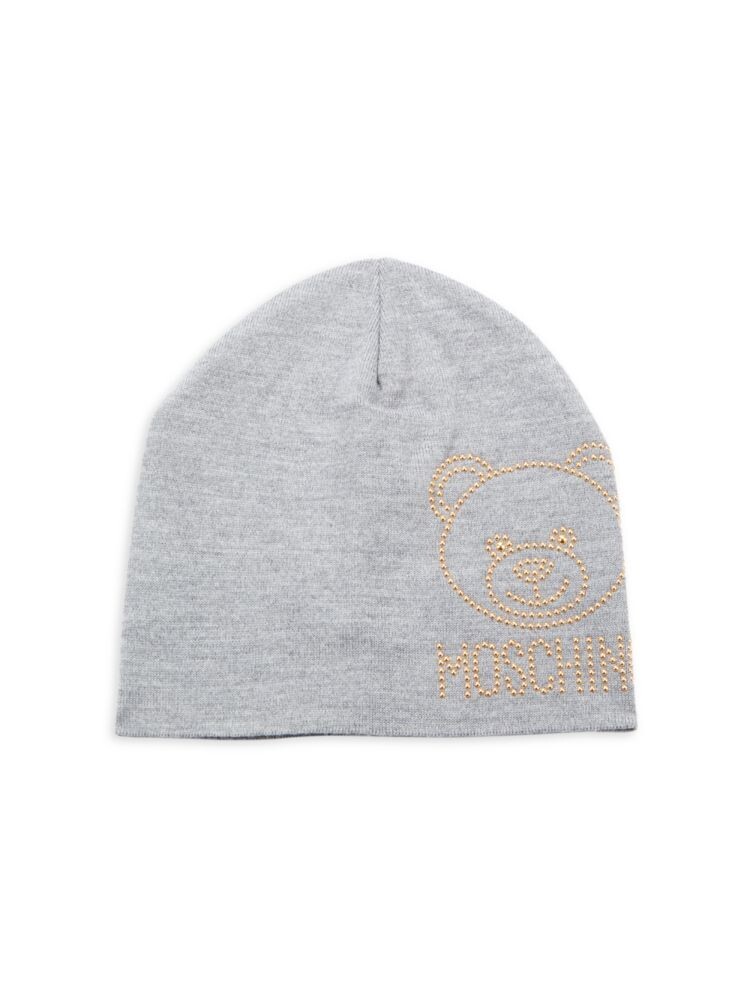 

Шерстяная шапка с заклепками Moschino, цвет Light Grey