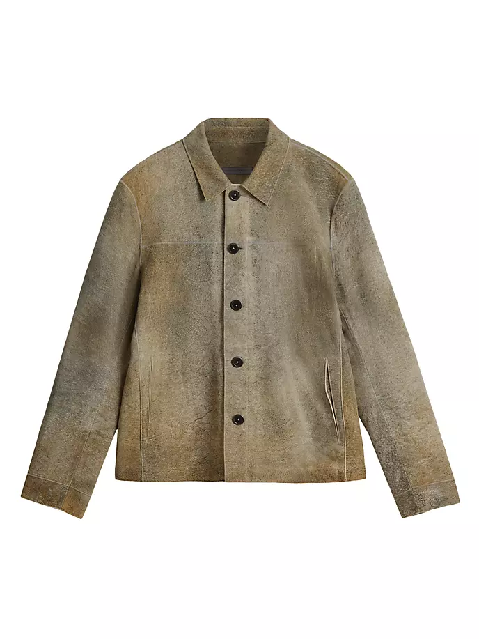 

Кожаная куртка-рубашка Ivey John Varvatos, цвет desert