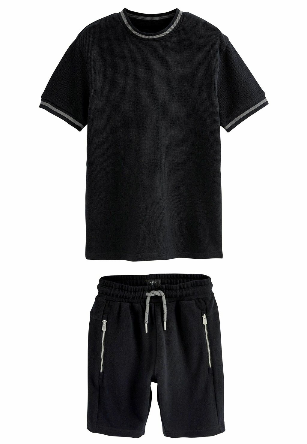 

Шорты TEXTURED T-SHIRT AND SHORTS SET Next, цвет black
