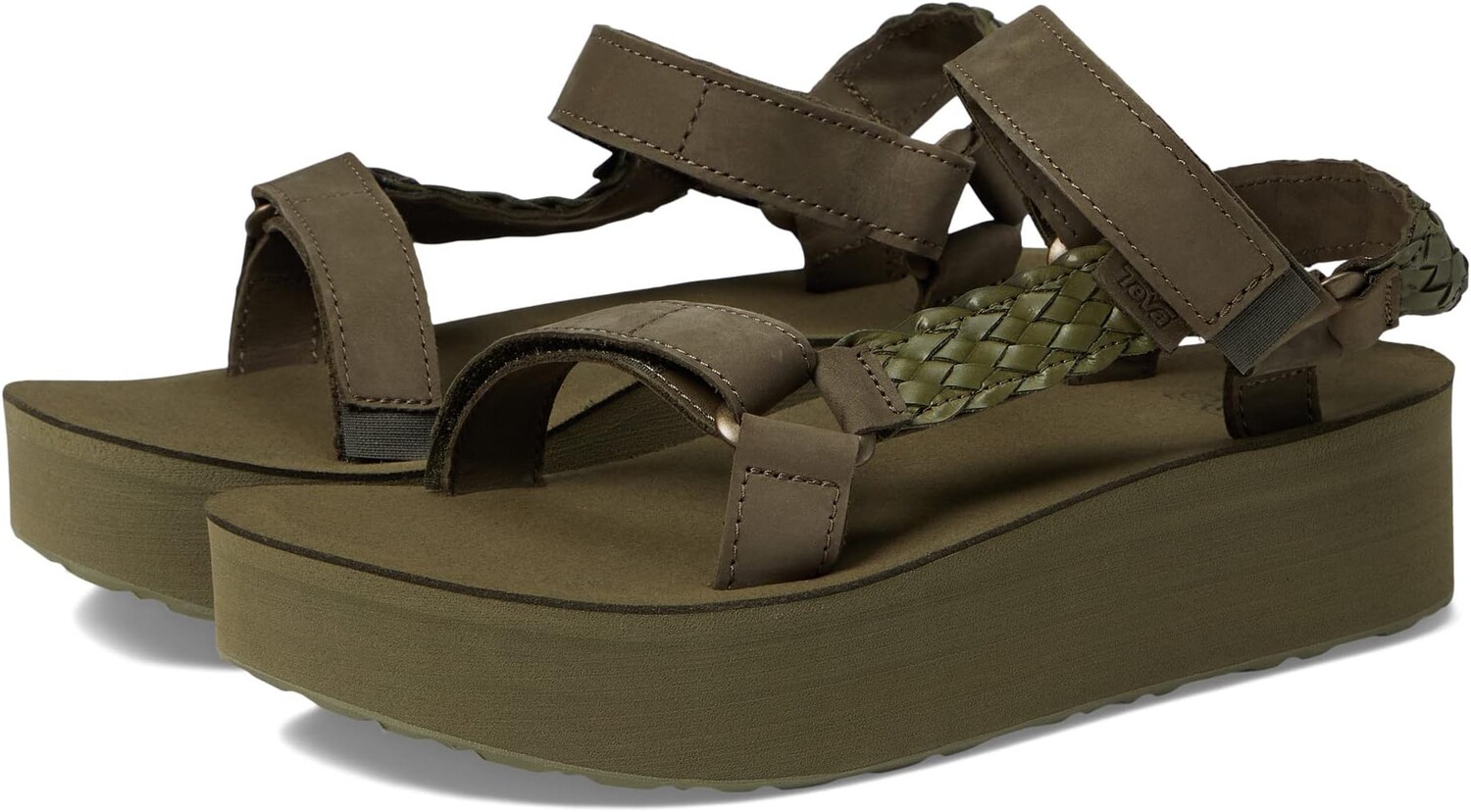 

Сандалии на плоской подошве Flatform Universal Interweave Teva, цвет Olive