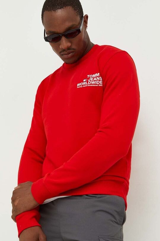 

Хлопковая толстовка Tommy Jeans, красный
