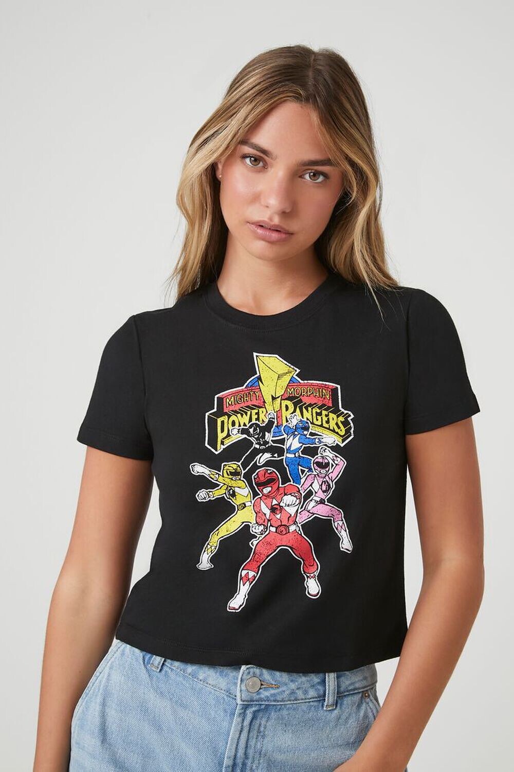 

Детская футболка с рисунком Power Rangers Forever 21, черный