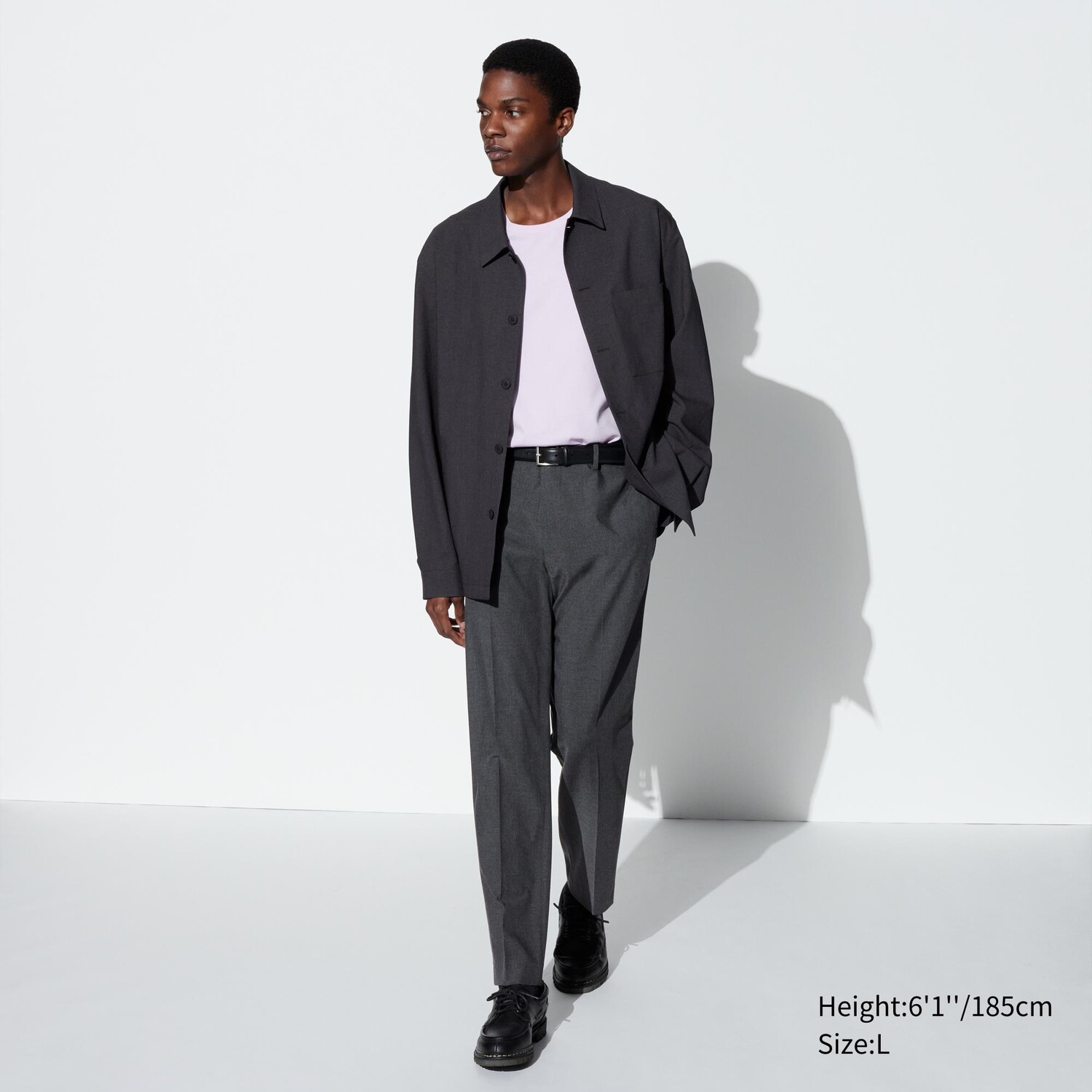 

Брюки UNIQLO Smart с эффектом шерсти удлиненные, серый