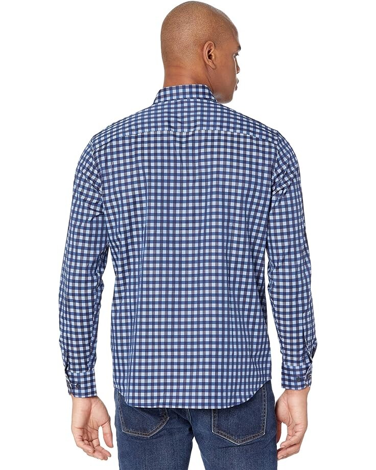 

Рубашка Johnston & Murphy Dark Twill Gingham Shirt, цвет Navy/Blue