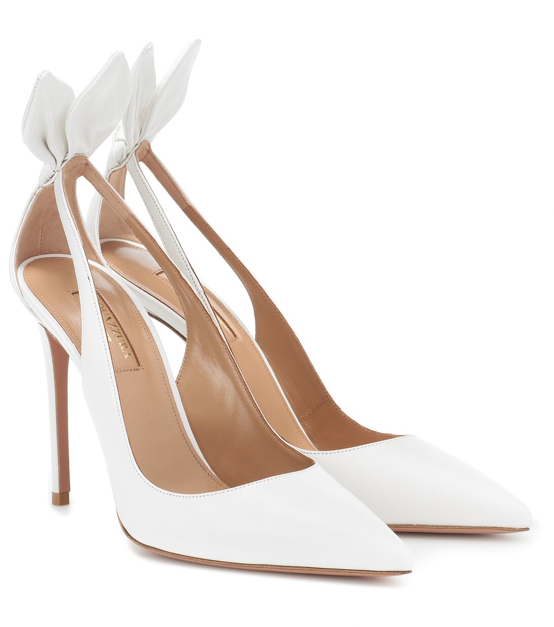 

Кожаные туфли-лодочки Bow Tie 105 Aquazzura, белый