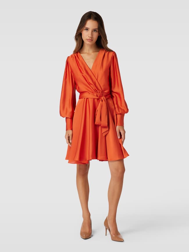 Коктейльное платье с запахом Swing, оранжевый