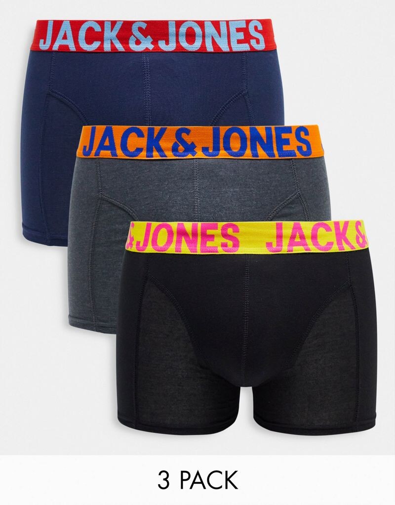 

Jack & Jones – Комплект из 3 пар боксеров на резинке контрастного цвета