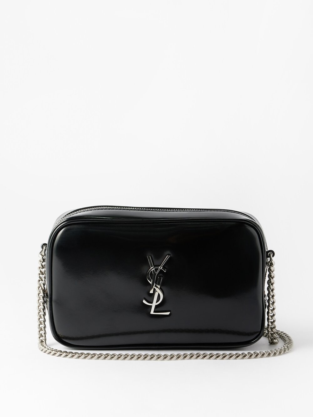

Миниатюрная кожаная сумка через плечо loulou Saint Laurent, черный