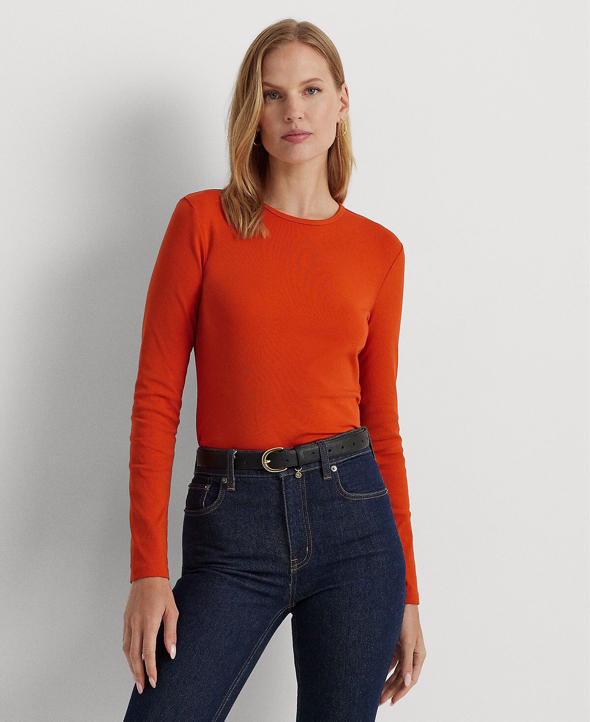 

Женский топ с длинными рукавами из хлопковой смеси Lauren Ralph Lauren