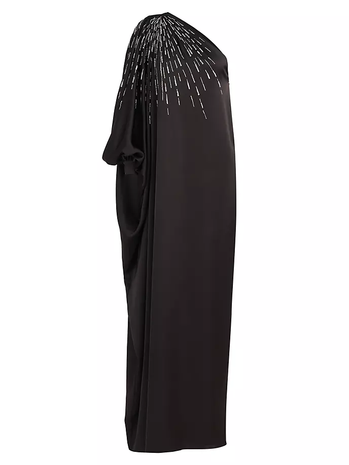 

Атласное платье Chaya на одно плечо Halston, черный