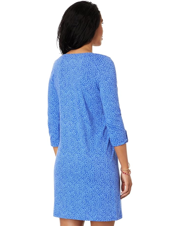 цена Платье Lilly Pulitzer Fairfax 3/4 Sleeve Dress, цвет Alba Blue Easy Peasy