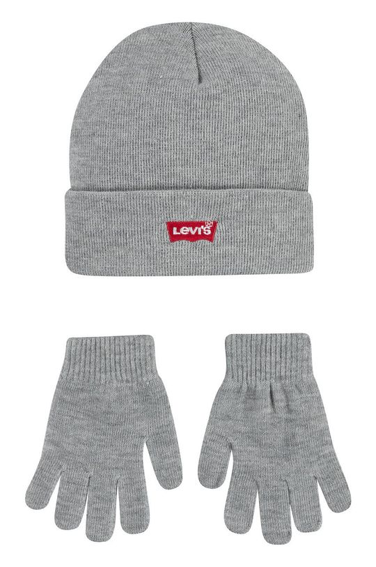 Детская шапка и перчатки Levi's., серый
