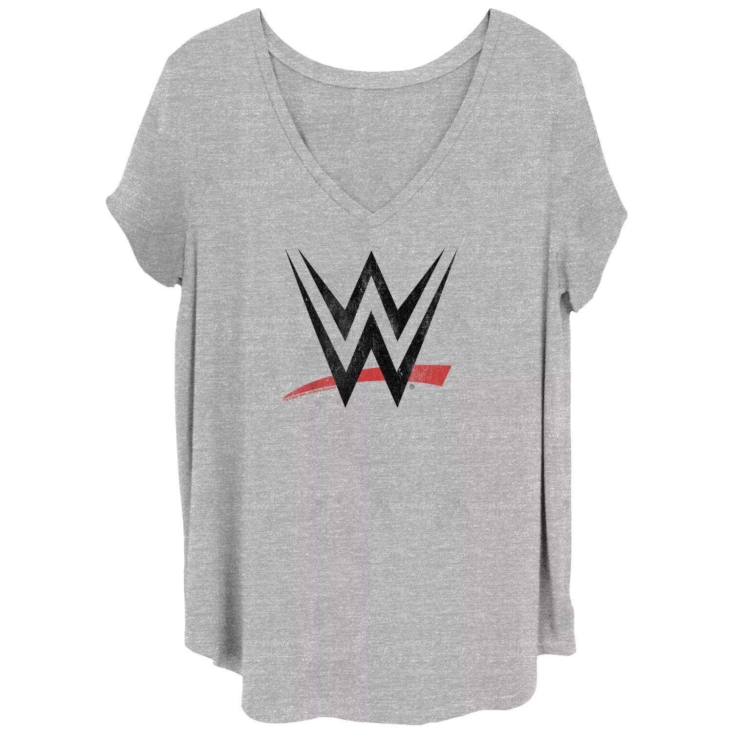 

Черно-красная футболка Juniors' Plus WWE с логотипом WWE и V-образным вырезом с рисунком Licensed Character