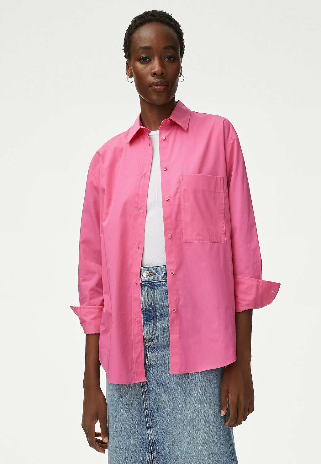 

Блузка-рубашка COLLARED Marks & Spencer, цвет medium pink