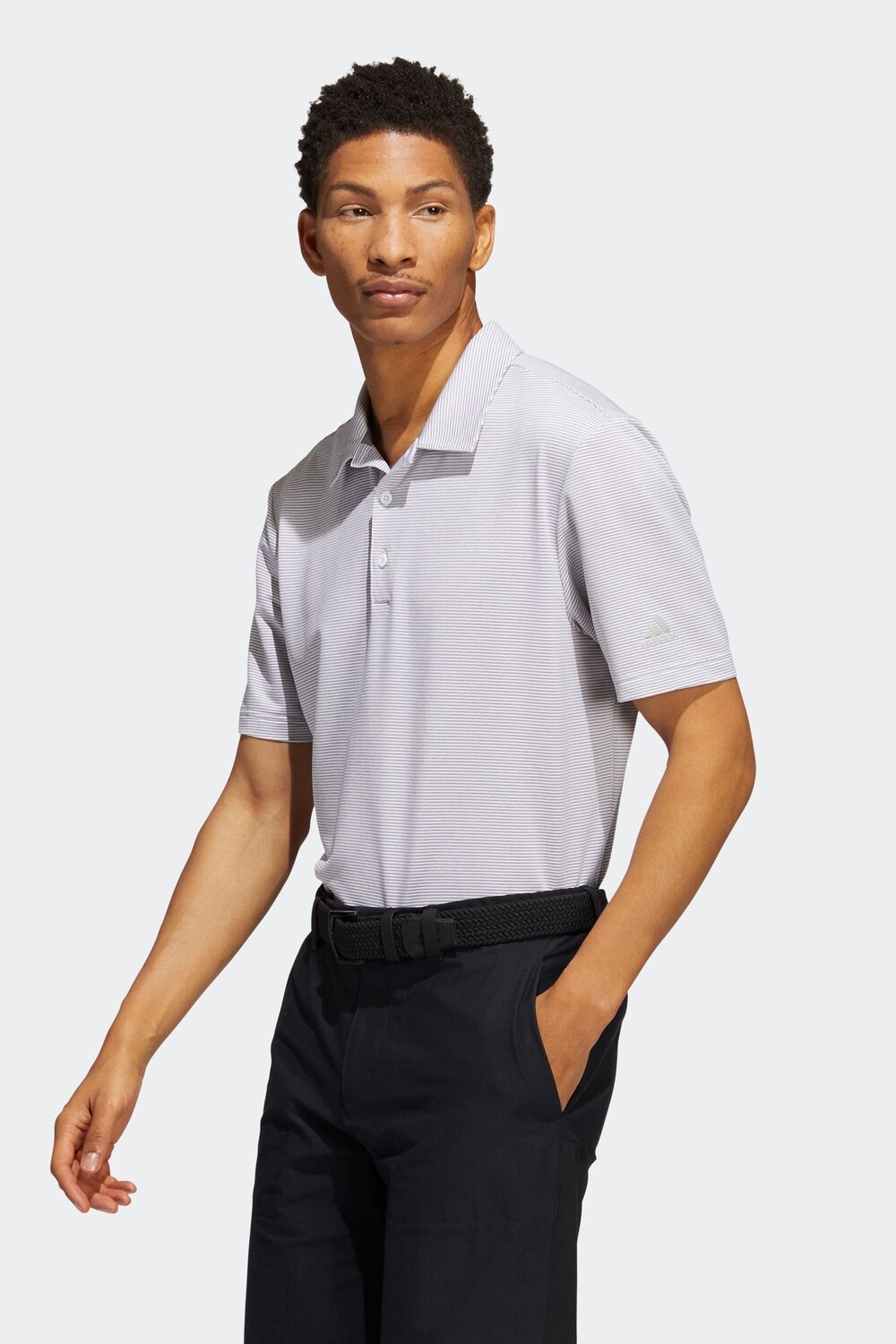 

Рубашка-поло Performance из османской ткани с полосатым узором Adidas Golf, серый