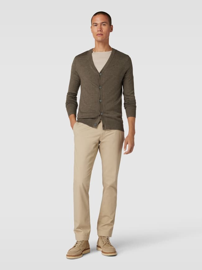 

Кардиган с V-образным вырезом и планкой на пуговицах Christian Berg, серо-коричневый