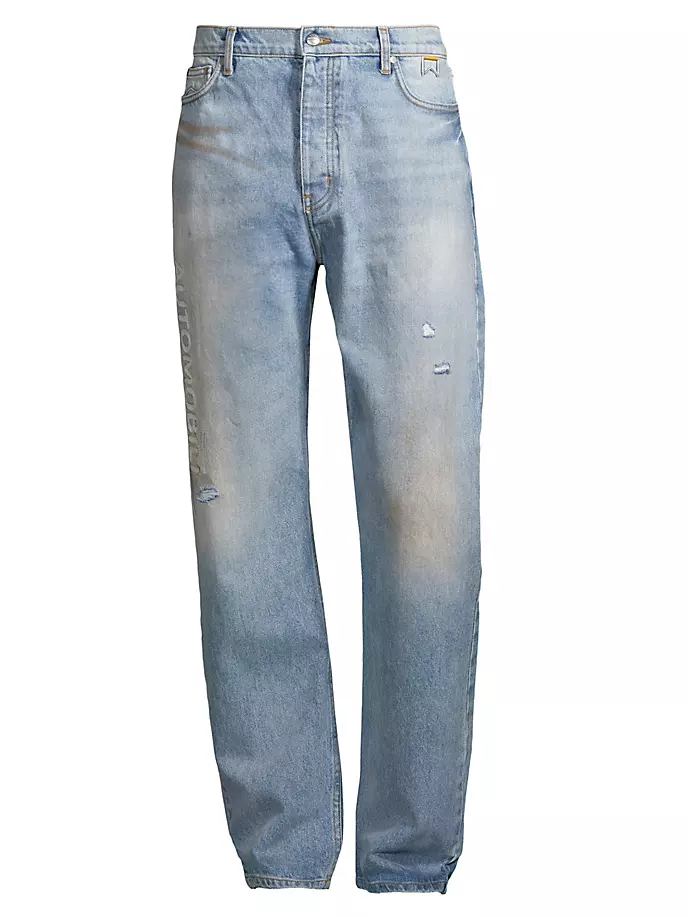 

Потертые джинсы с пятью карманами RHUDE x Lamborghini R H U D E, индиго