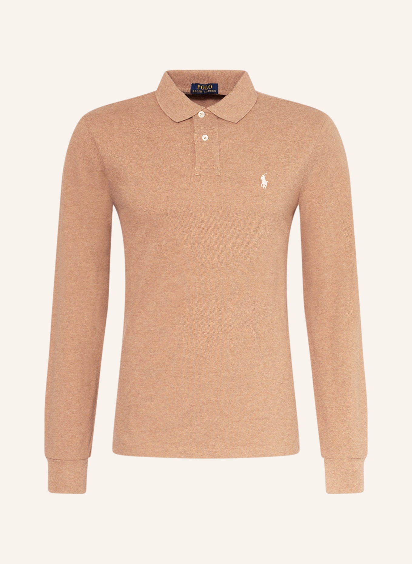 Рубашка поло POLO RALPH LAUREN Piqué Custom Slim Fit, светло-коричневый свитер polo club светло коричневый