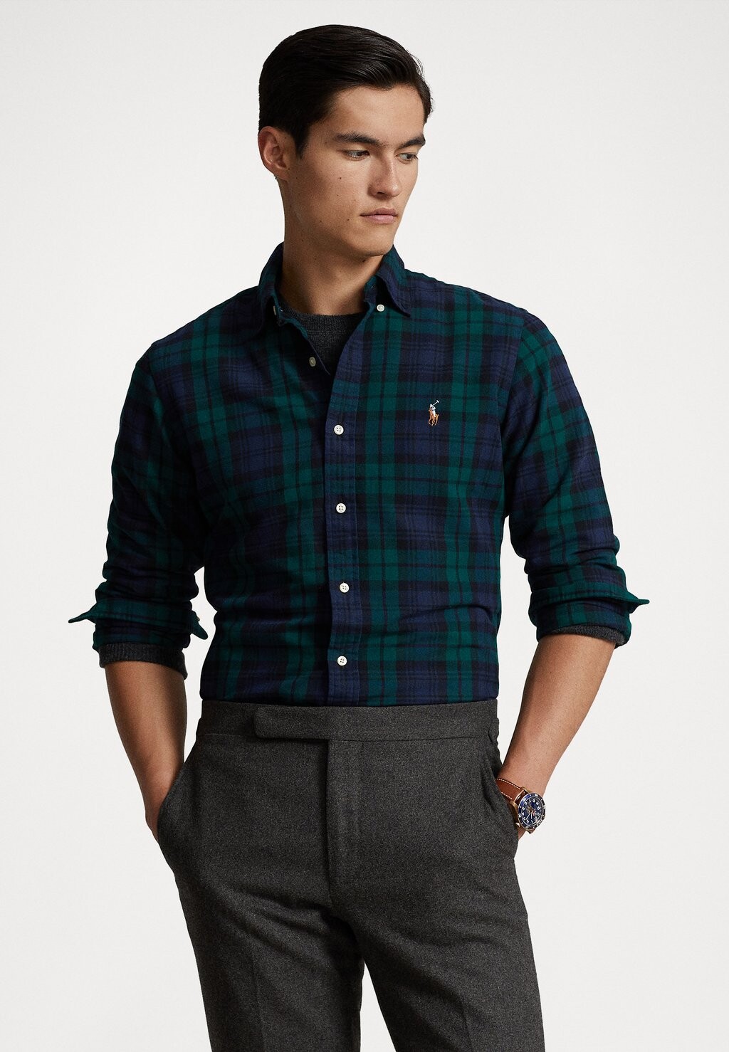 

Рубашка СПОРТИВНАЯ ФУТБОЛКА С ДЛИННЫМ РУКАВОМ Polo Ralph Lauren, темно-синий/зеленый мульти