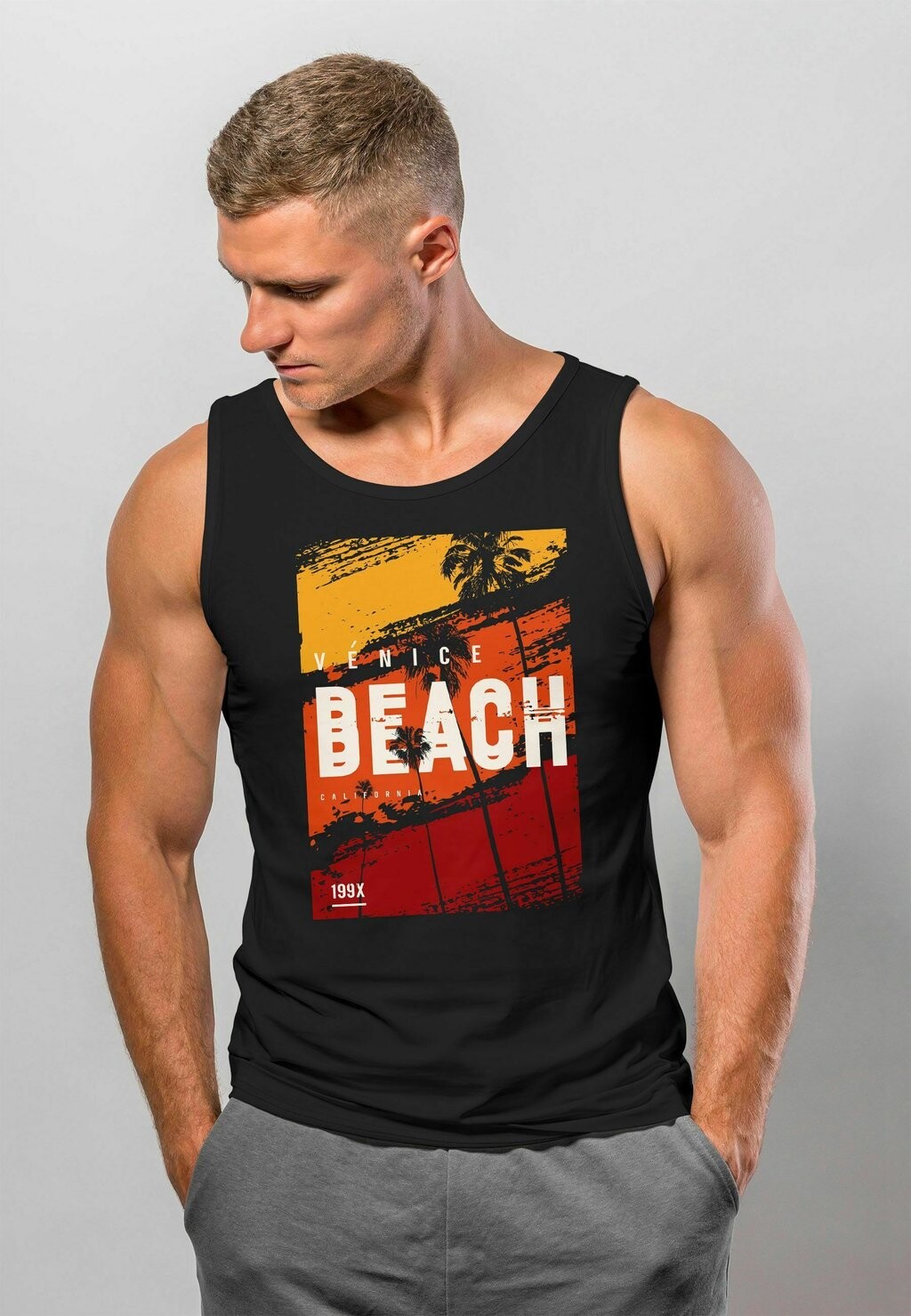 

Топ TANK SOMMER VENICE BEACH SURFING MOTIV AUFDRUCK Neverless, цвет schwarz