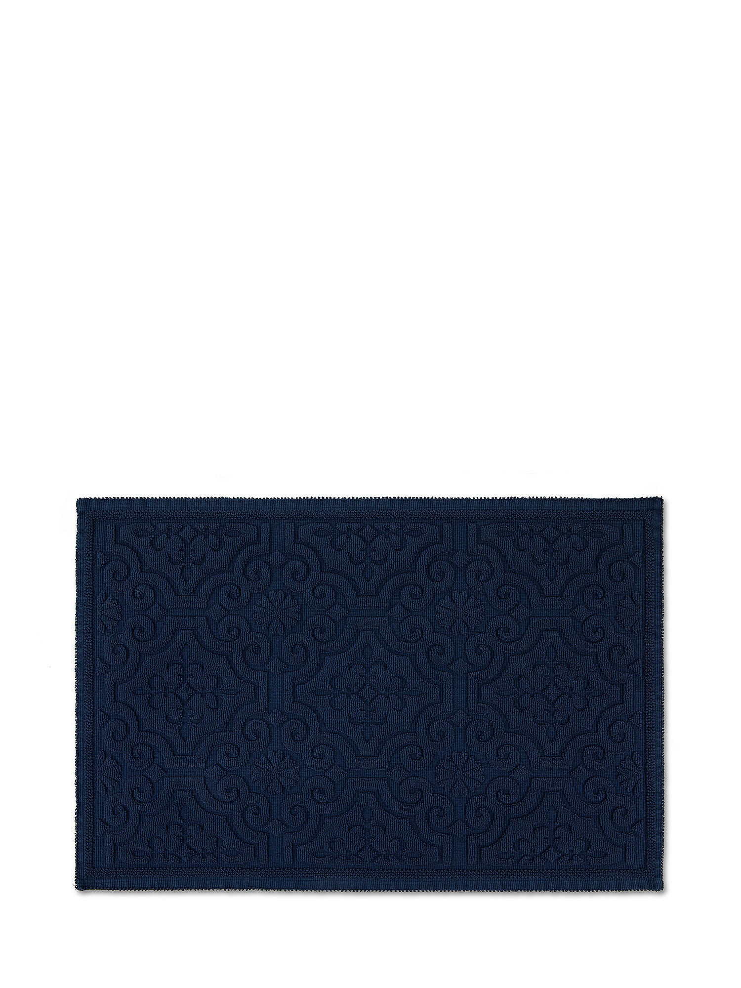 Однотонный хлопковый коврик для душа Zefiro Coincasa, темно-синий