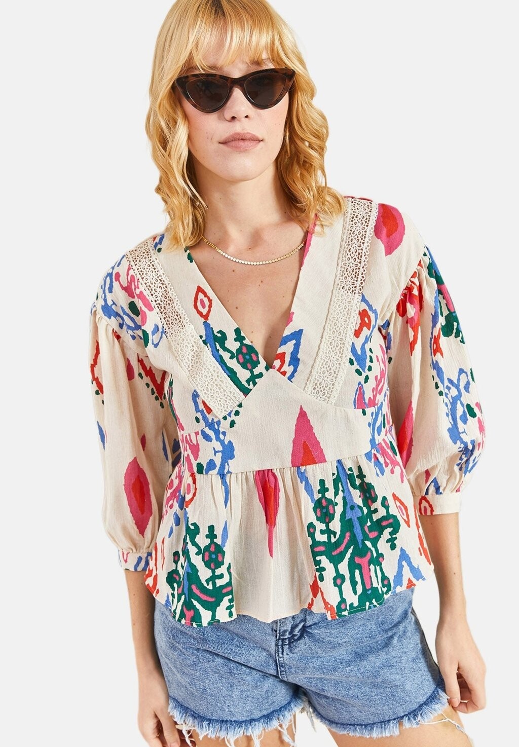 

Блузка Collar Patterned Herita, белый