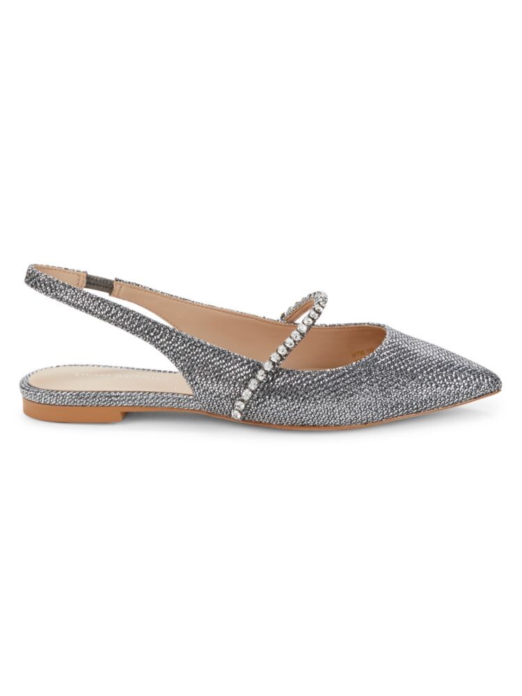 

Туфли на плоской подошве с тиснением Crystalline Stuart Weitzman, цвет Gunmetal
