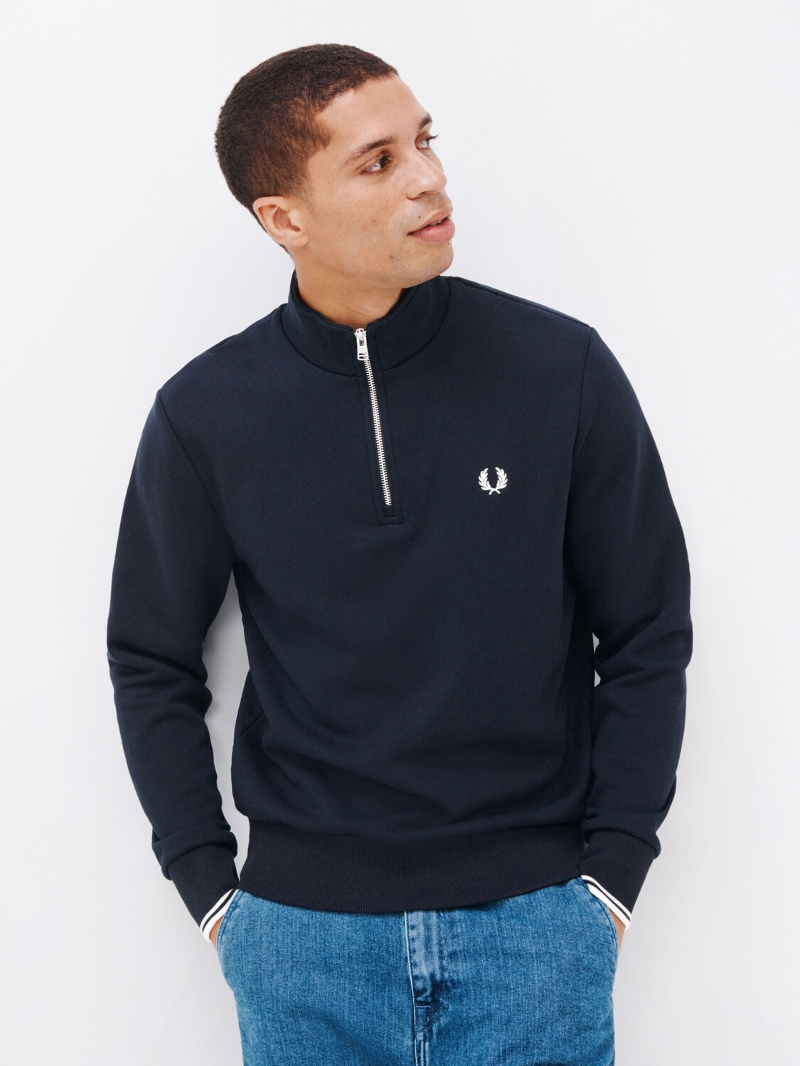 

Толстовка на молнии до половины Fred Perry, синий