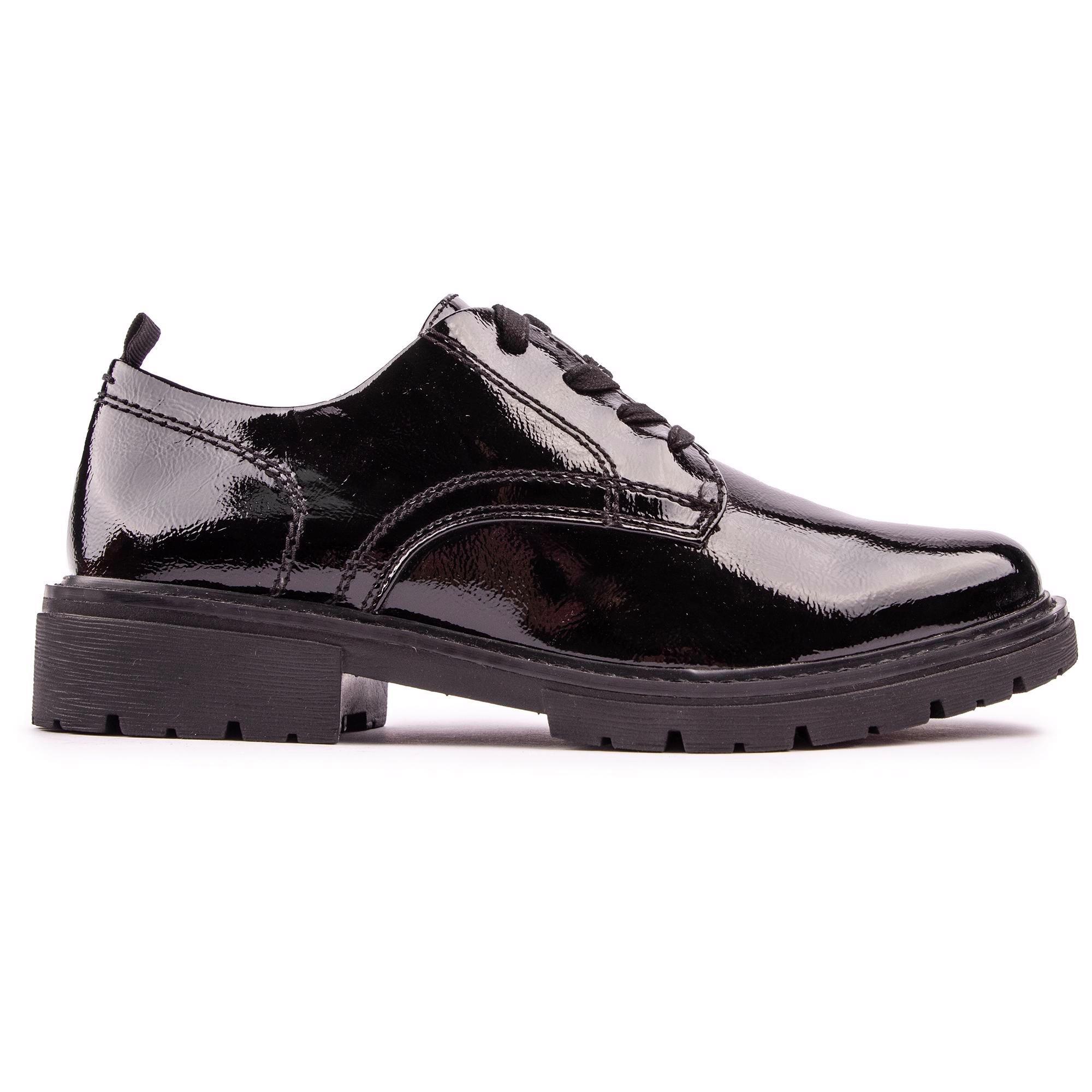 Лакированные туфли дерби JANA, черный ботинки дерби лакированные с двойной шнуровкой 41 черный
