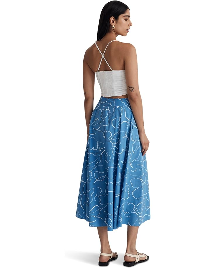 цена Юбка Madewell Classic Maxi Skirt - Crinkle Poplin, цвет Ornamental Blue